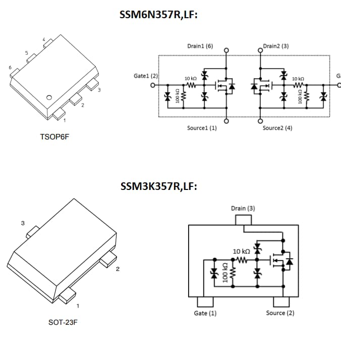 Mechanical Drawing - Toshiba SSM6N357R & SSM3K357R Low ON-Resistance MOSFETs